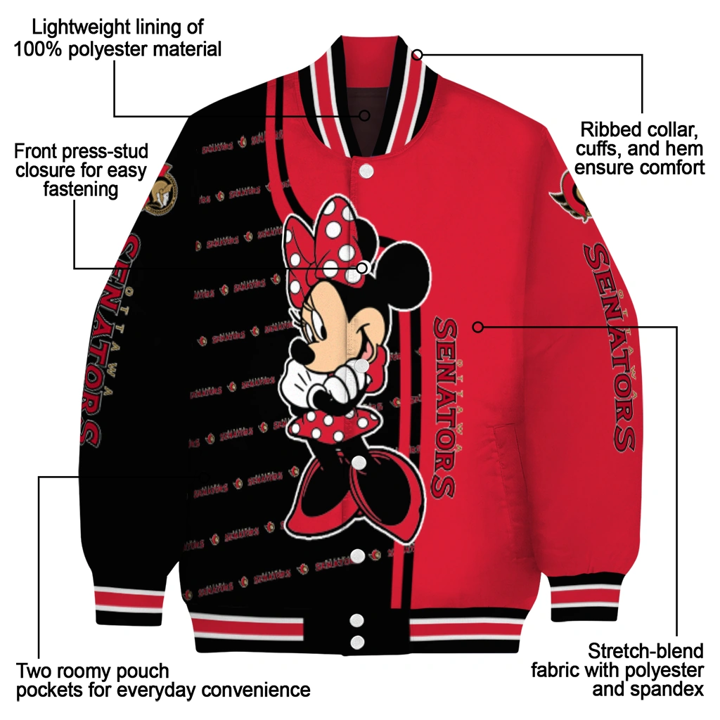 ottawa senators minnie mouse red varsity jacket new arrival ottawa senators minnie mouse red varsity jacket new arrival