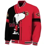 ottawa senators snoopy attitude red varsity jacket best selling