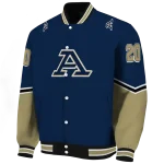 personalized akron zips chevron style blue varsity jacket best selling