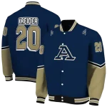 personalized akron zips chevron style blue varsity jacket best selling