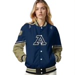 personalized akron zips chevron style blue varsity jacket best selling