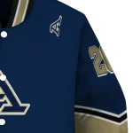 personalized akron zips chevron style blue varsity jacket best selling