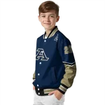 personalized akron zips chevron style blue varsity jacket best selling