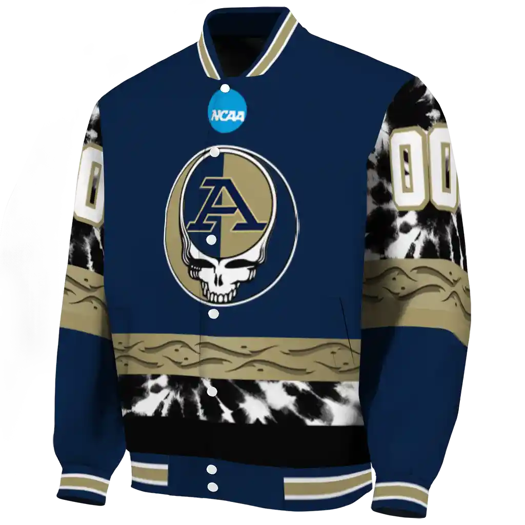 personalized akron zips circle skull blue black varsity jacket best selling personalized akron zips circle skull blue black varsity jacket best selling