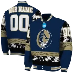 personalized akron zips circle skull blue black varsity jacket best selling