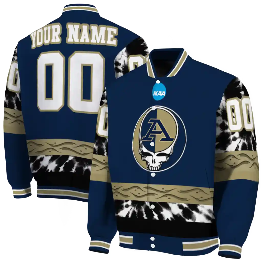 personalized akron zips circle skull blue black varsity jacket fashion forward personalized akron zips circle skull blue black varsity jacket fashion forward