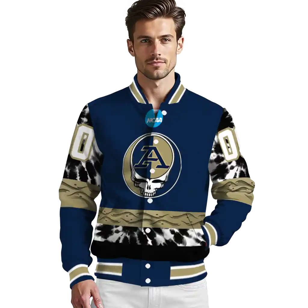 personalized akron zips circle skull blue black varsity jacket high quality personalized akron zips circle skull blue black varsity jacket high quality
