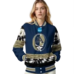 personalized akron zips circle skull blue black varsity jacket best selling