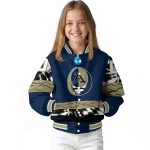 personalized akron zips circle skull blue black varsity jacket best selling