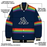 personalized akron zips rainbow jersey number blue varsity jacket best selling