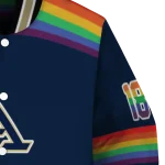 personalized akron zips rainbow jersey number blue varsity jacket best selling
