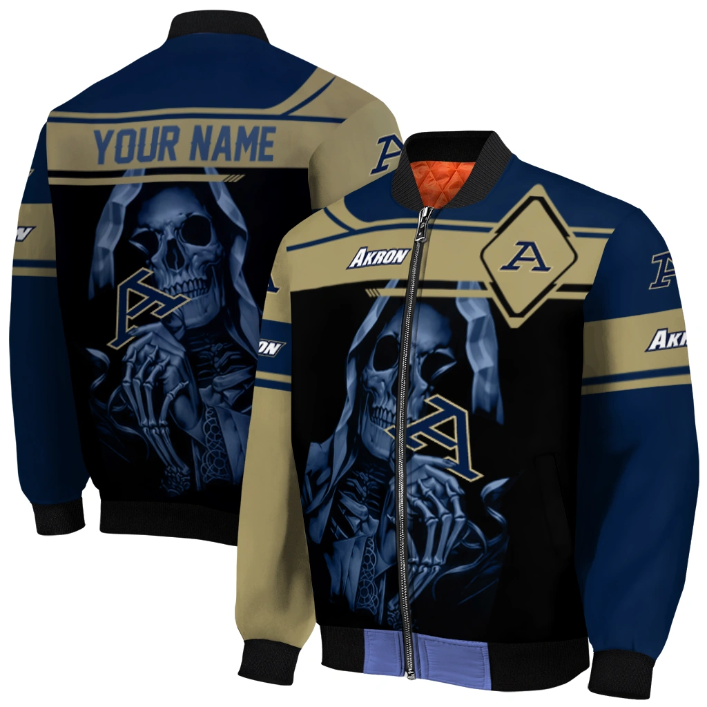 personalized akron zips reaper hands blue black bomber jacket best selling personalized akron zips reaper hands blue black bomber jacket best selling