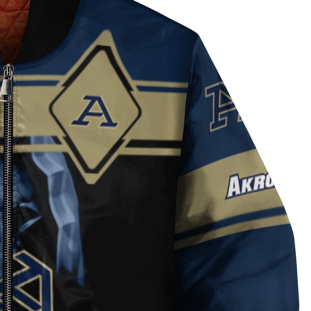 personalized akron zips reaper hands blue black bomber jacket premium grade personalized akron zips reaper hands blue black bomber jacket premium grade