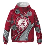 personalized alabama crimson tide blossoms helmet crimson windbreaker jacket best selling