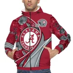 personalized alabama crimson tide blossoms helmet crimson windbreaker jacket best selling