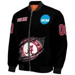 personalized alabama crimson tide claw shred black bomber jacket best selling