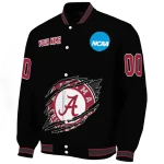 personalized alabama crimson tide claw shred black varsity jacket best selling