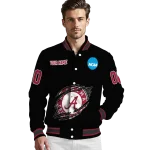 personalized alabama crimson tide claw shred black varsity jacket best selling