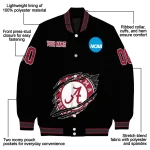 personalized alabama crimson tide claw shred black varsity jacket best selling