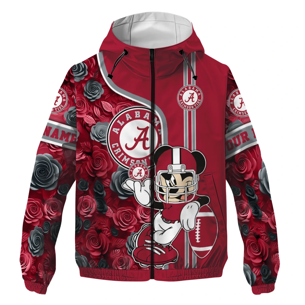 personalized alabama crimson tide football micky mouse crimson windbreaker jacket best selling personalized alabama crimson tide football micky mouse crimson windbreaker jacket best selling