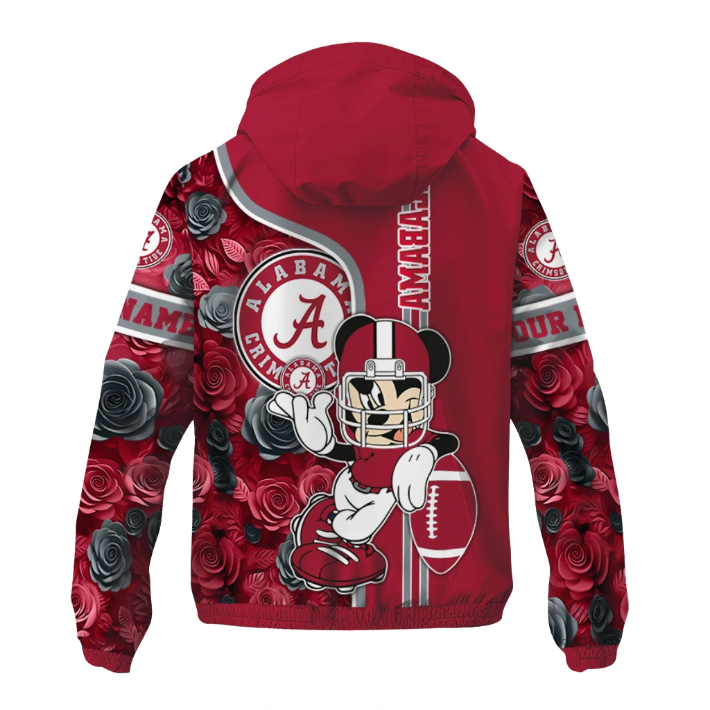 personalized alabama crimson tide football micky mouse crimson windbreaker jacket fashion forward personalized alabama crimson tide football micky mouse crimson windbreaker jacket fashion forward