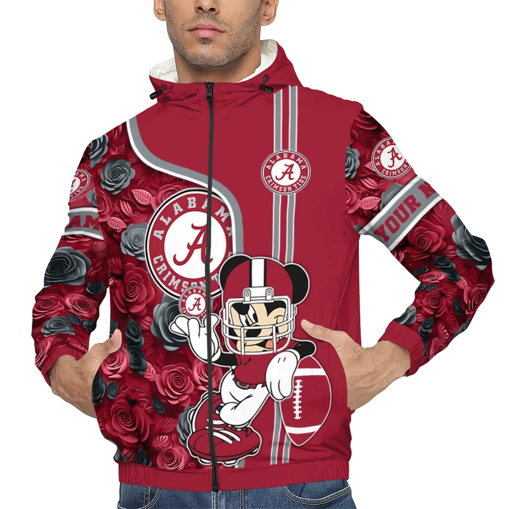 personalized alabama crimson tide football micky mouse crimson windbreaker jacket top rated personalized alabama crimson tide football micky mouse crimson windbreaker jacket top rated