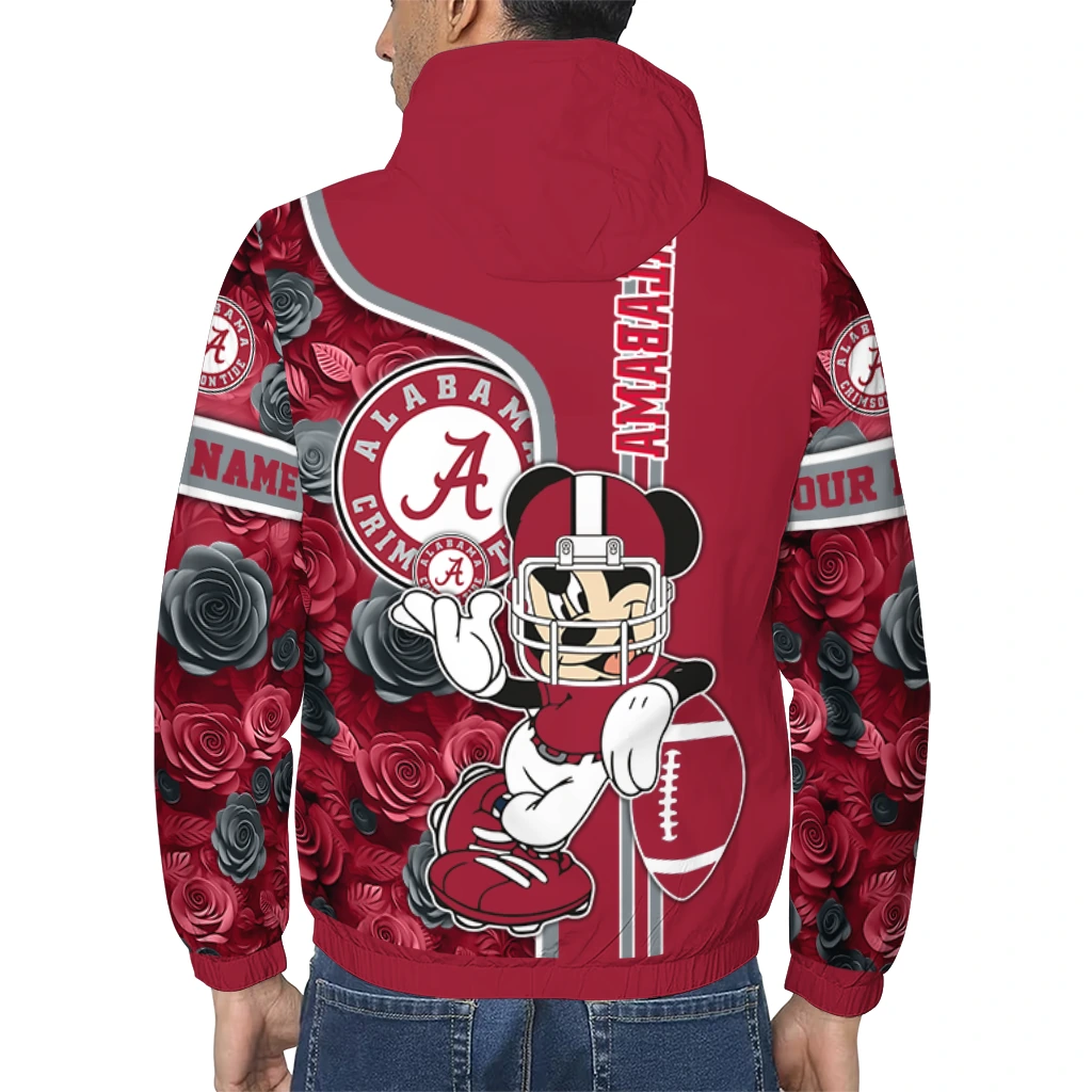 personalized alabama crimson tide football micky mouse crimson windbreaker jacket trendy personalized alabama crimson tide football micky mouse crimson windbreaker jacket trendy