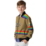 personalized anaheim ducks rainbow jersey number gold bomber jacket best selling