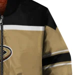 personalized anaheim ducks stripe statement gold black bomber jacket best selling