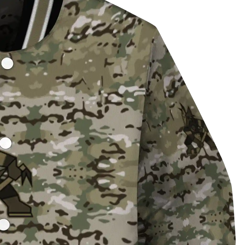 personalized arizona coyotes camouflage abstract camouflage varsity jacket premium grade personalized arizona coyotes camouflage abstract camouflage varsity jacket premium grade