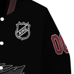personalized arizona coyotes claw cut black varsity jacket best selling