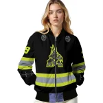 personalized arizona coyotes heartbeat accent black green bomber jacket best selling