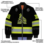 personalized arizona coyotes heartbeat accent black green bomber jacket best selling