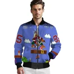 personalized arizona coyotes mario blocks blue black bomber jacket best selling