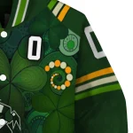 personalized arizona coyotes shamrock vortex green varsity jacket best selling