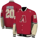 personalized arizona diamondbacks chevron style red varsity jacket best selling