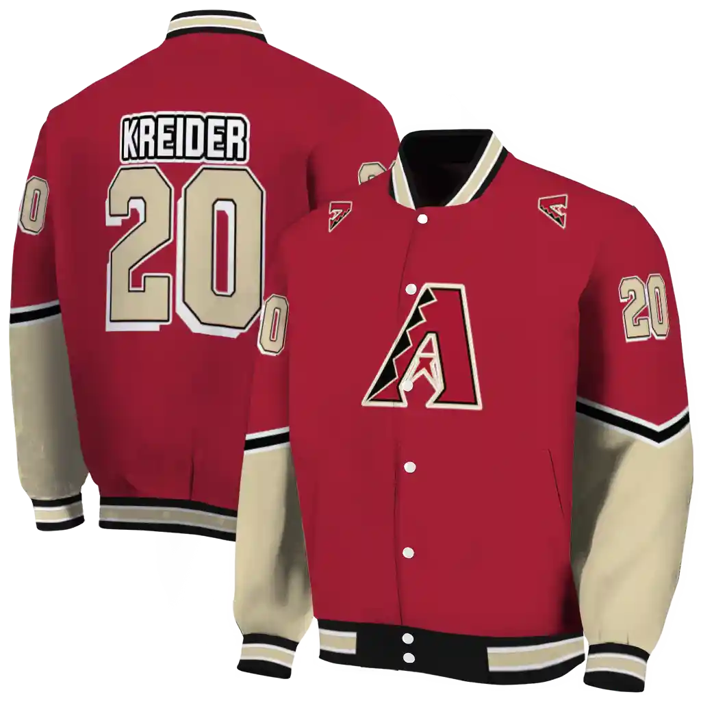 personalized arizona diamondbacks chevron style red varsity jacket fashion forward personalized arizona diamondbacks chevron style red varsity jacket fashion forward