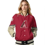 personalized arizona diamondbacks chevron style red varsity jacket best selling