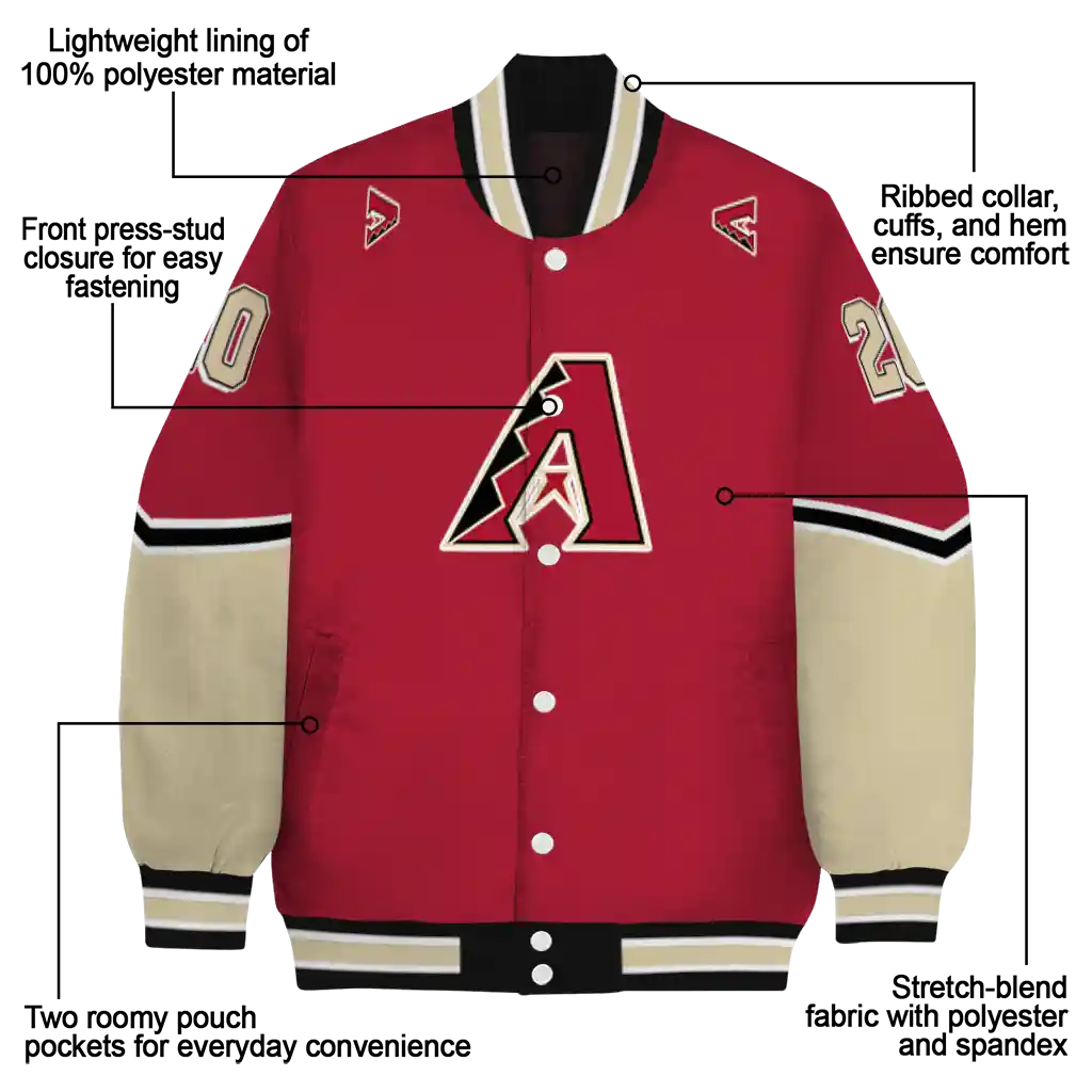 personalized arizona diamondbacks chevron style red varsity jacket new arrival personalized arizona diamondbacks chevron style red varsity jacket new arrival