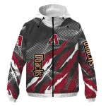 personalized arizona diamondbacks claw mesh red gray windbreaker jacket best selling