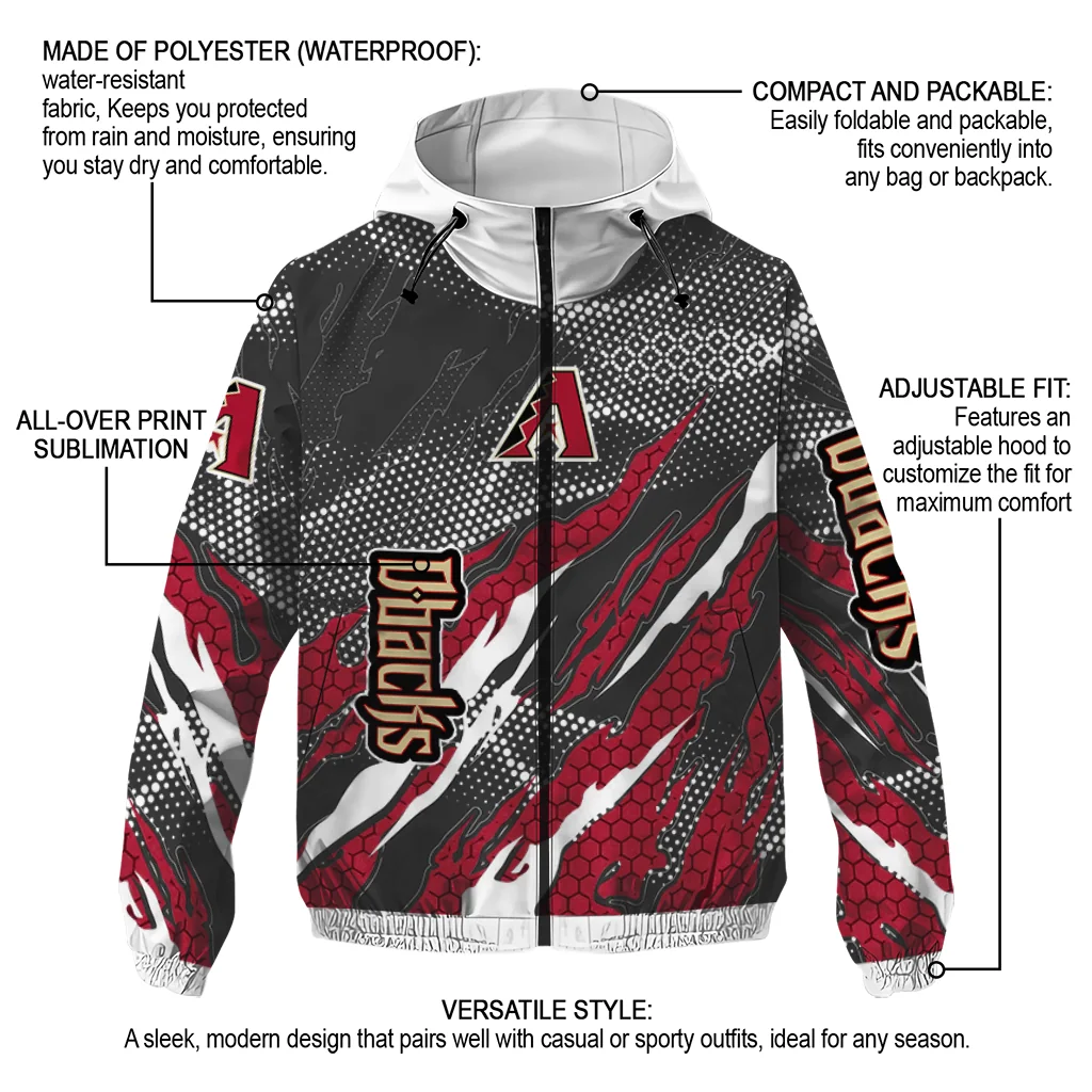 personalized arizona diamondbacks claw mesh red gray windbreaker jacket new arrival personalized arizona diamondbacks claw mesh red gray windbreaker jacket new arrival