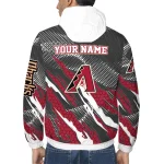 personalized arizona diamondbacks claw mesh red gray windbreaker jacket best selling