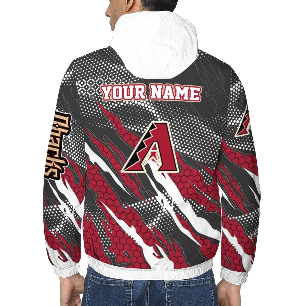 personalized arizona diamondbacks claw mesh red gray windbreaker jacket trendy personalized arizona diamondbacks claw mesh red gray windbreaker jacket trendy