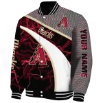 personalized arizona diamondbacks electric flash red varsity jacket best selling