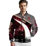 personalized arizona diamondbacks electric flash red varsity jacket best selling