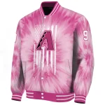 personalized arizona diamondbacks pink tie dye pink varsity jacket best selling