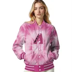 personalized arizona diamondbacks pink tie dye pink varsity jacket best selling