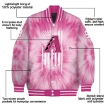 personalized arizona diamondbacks pink tie dye pink varsity jacket best selling