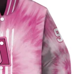 personalized arizona diamondbacks pink tie dye pink varsity jacket best selling