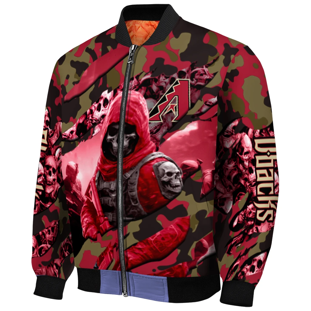 personalized arizona diamondbacks skull horde red bomber jacket fashion forward personalized arizona diamondbacks skull horde red bomber jacket fashion forward